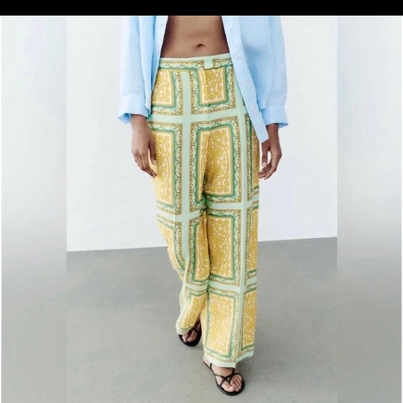 NWT Zara Linen Blend Pants Size Small - Picture 2 of 6